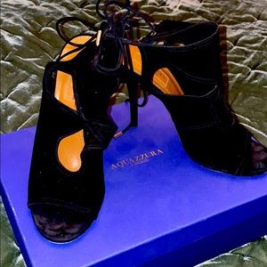 Aquazzura Sexy Thing 105 black suede heels